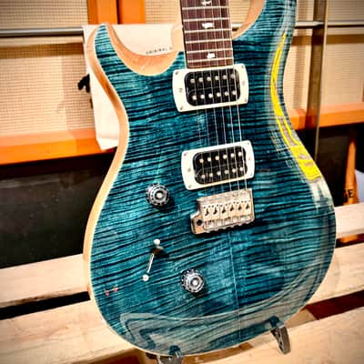PRS GUITARS LEFTY CUSTOM 24 Super Curly Top  ZURDA GAUCHER SLATE BLUE (Matched Flame Top) S/N : CTI HO45477 image 9
