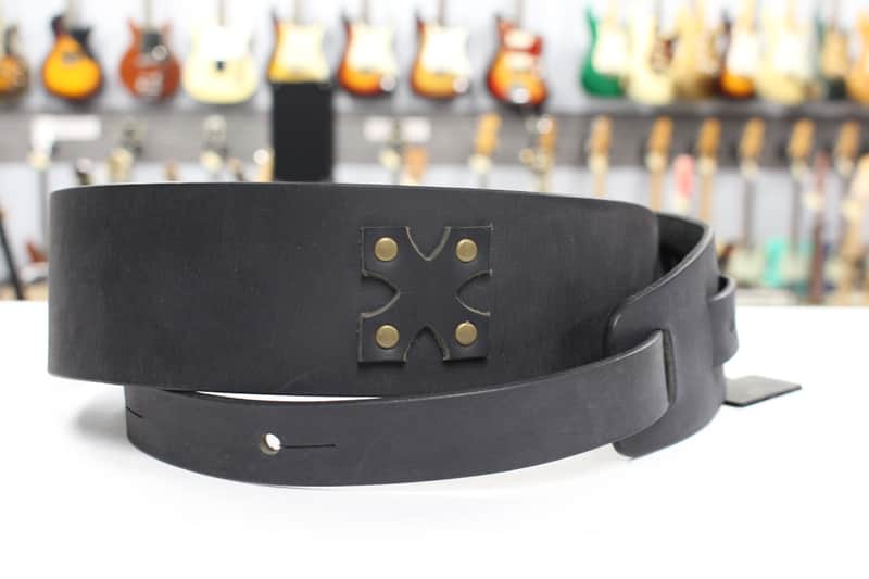 LM Products Guitar Strap Leather Guitar Strap Black Viking God of War VK-3 BK *Free Shipping in the USA* image 1