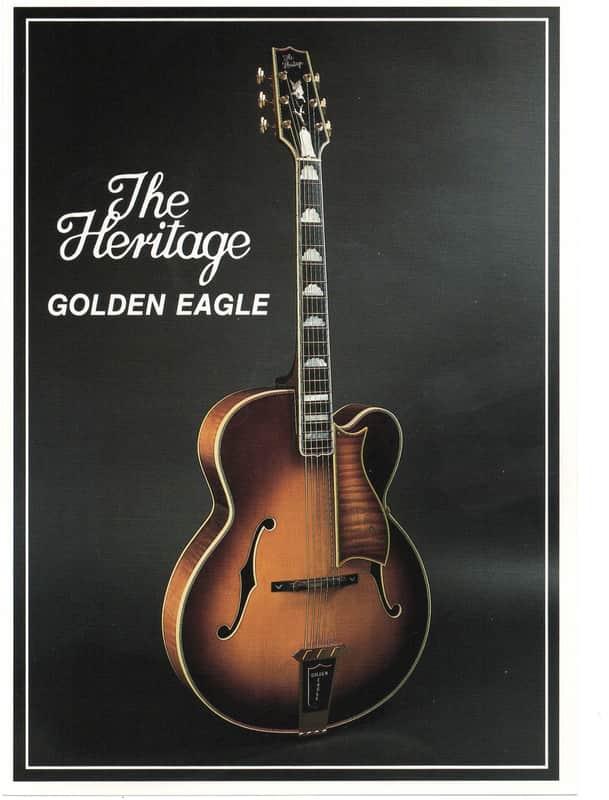 Heritage Guitars- Golden Eagle, promotional print/cut sheet, 1988 image 1