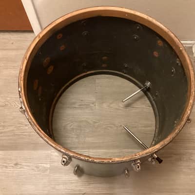 Slingerland 18x20 Bass Drum - Blue Sparkle - converted combo drum - made in Chicago - 1950s 50s vintage image 12