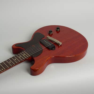 Gibson  Les Paul Junior Solid Body Electric Guitar (1958), ser. #7312, black tolex hard shell case. image 7