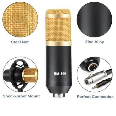 Recording Microphone Mic Stand Studio Condenser Microphone Vocal Recording KTV Karaoke Microphone image 3