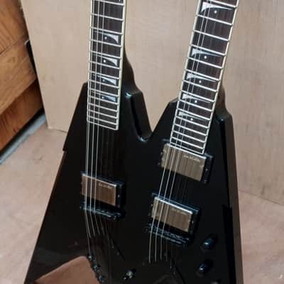 Dean Dave Mustaine VMNT Double Neck 12 string / 6 string Classic Guitar Black  2010 Black image 12