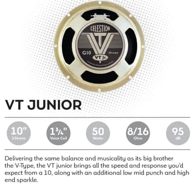 Celestion VT JUNIOR 10" 16ohm 50W Ceramic Magnet Guitar Speaker 95dB 90Hz image 2