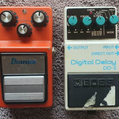 Boss DD3 Digital Delay & Ibanez PH9 Phaser *NOT WORKING* /Vintage Long Dash Made in Japan MIJ/ image 1