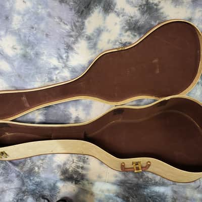 Vintage RARE 1960's Harmony, Kay Silvertone Soft Shell Acoustic Guitar Case Brown White image 9