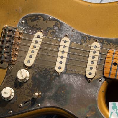 1981 Fender Gold on Gold Dan Smith Strat - Ultimate Road Worn Greenie MOJO Master - Pro Set Up w Perfect Frets/Action/Intonation! image 16