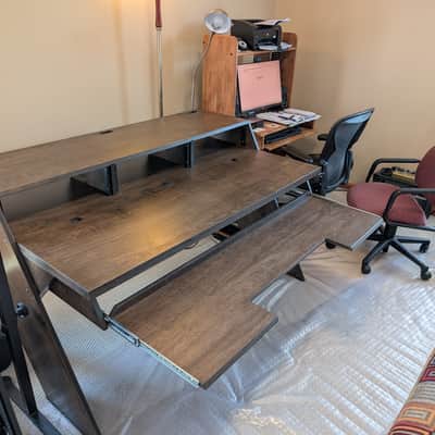 Output Platform Studio Desk 2018 with Keyboard Tray and Risers - Kodiak Brown image 5