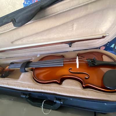 Palatino VN-450-1/2 Allegro Ebony 1/2-Size Violin Outfit with Case, Bow 2010s - Natural image 2
