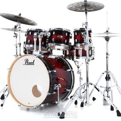 Pearl Decade Maple DMP927SP/C 7-piece Shell Pack with Snare Drum - Gloss Deep Red Burst (DM7PC-RBd1) image 3