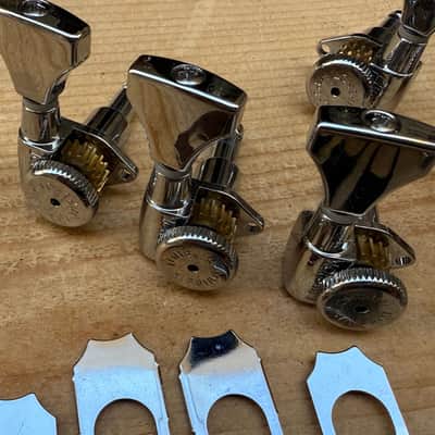 Immagine Hipshot 3+3 GripLock Open-Gear Locking Guitar Machines 3x3 Tuners w/ UMP - Chrome - 5