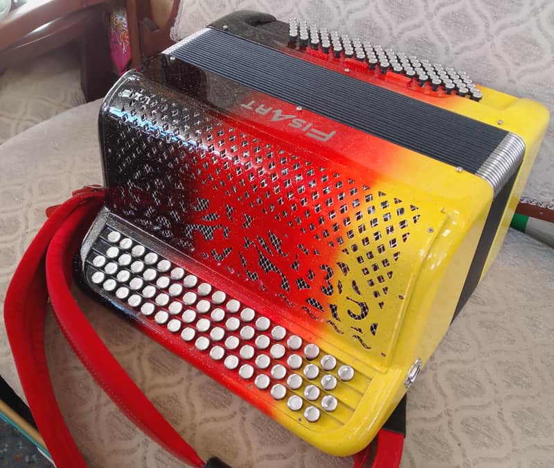 FISART MUSSETINA 4 ROW 4 REG 3 VOICE 96 BASS FRENCH COMPACT ACCORDION + MIDI D# image 1