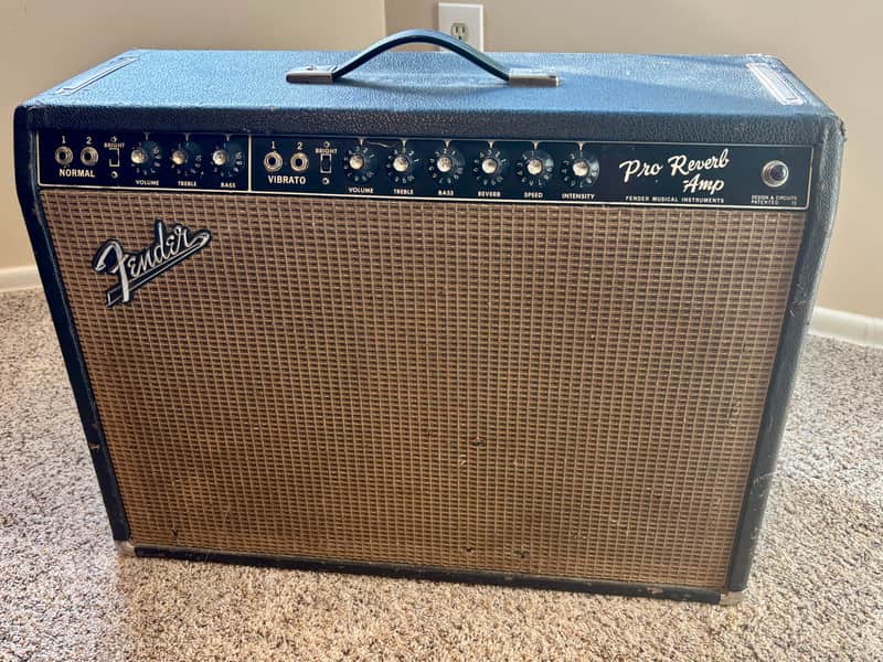 Fender Pro Reverb 2-Channel 40-Watt 2x12" Guitar Combo 1965 - 1967 - Black Panel image 1