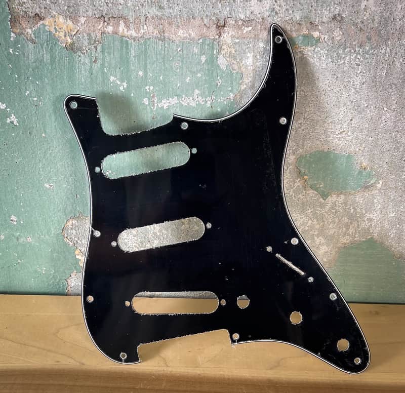 Stratocaster Style Replacement SSS Pickguard 11-Hole, 3-Ply with Shielding - Black image 1