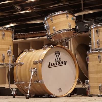 Ludwig 12/13/14/16/18" Drum Set - 1970s Jazzette Butcher Block image 1