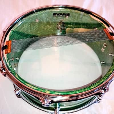 MARTIAL PERCUSSION-CUSTOM STAVE SNARE DRUM w/ IDSS - PONDEROSA GREEN -FREE SHIP TO C-USA! image 10