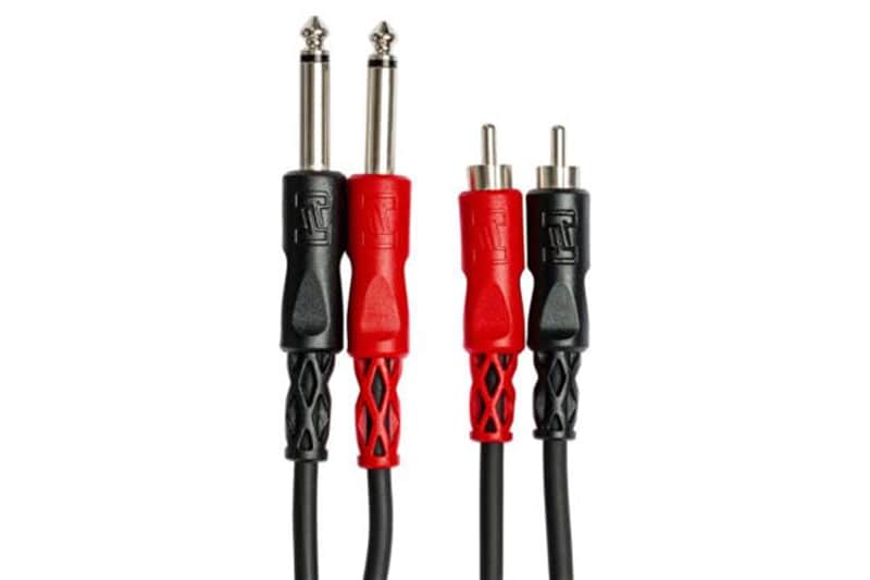 Hosa CPR-203 Stereo Interconnect Cable, Dual 1/4" TS to Dual RCA - 3M image 1