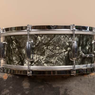 1950s Slingerland 5x14 Student Model Black Diamond Pearl Snare Drum image 5