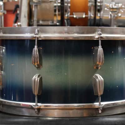 1940s Slingerland 6.5x14 Radioking Snare Drum in Blue and Silver Duco image 3