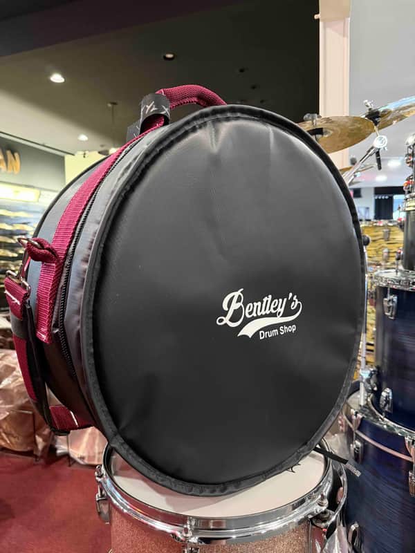 ~NEW!~ Bentley's Drum Shop Custom 5.5x14 Snare Drum Bag with Deep Merlot Rugged Straps (Made in the USA!) image 1