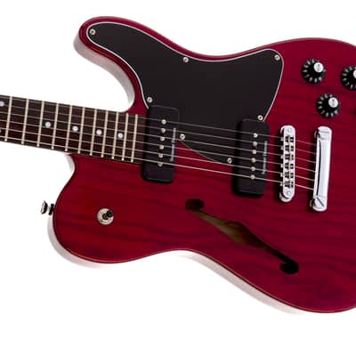 Fender Jim Adkins JA-90 Telecaster Thinline, Laurel Fingerboard - Crimson Red Transparent image 4