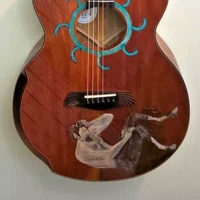 Acoustic Guitar Handmade by Blueberry, 6 String wood Pan God of the Wild Guitar, Custom Handcrafted Wooden Guitar, Grand Concert Guitar image 4