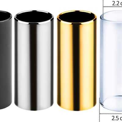 4 Pieces Medium Guitar Slides for Acoustic,Stainless Stell Guitar Slides for Electric,Glass Guitar Slide and 8 Pieces Plastic Thumb & Finger Picks Guitar Accessories image 2