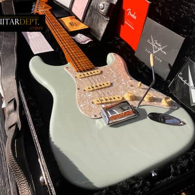 ♚MINT♚ FENDER Custom Shop CUSTOM Stratocaster ♚ TRANS SURF GREEN ♚AAA ROASTED NECK♚FAT 60's Handwounds !♚£5199 image 3