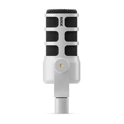 Rode PodMic Cardioid Dynamic Broadcast Microphone (White) with StreamEye LowPro Mic Boom Arm and Professional Grade XLR Cable image 5