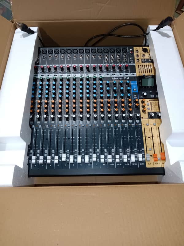 TASCAM Model 24 Multitrack Recorder / Mixer / USB Interface 2018 - Present - Black with Wood Cheeks image 1