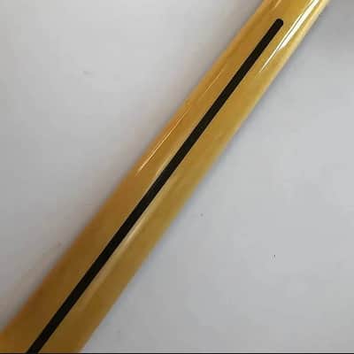 Yellow Maple Wood Strat Style Guitar Neck, 21 Frets Yellow Block Inlay Fretboard image 6