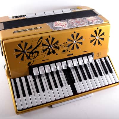 Custom Made Top Professional ACCORDION WELTMEISTER STELLA 120 bass, 16 reg. + Hard Case & New High Quality Leather Shoulder Straps ~ Refurbished - Certificate -VIDEO image 2