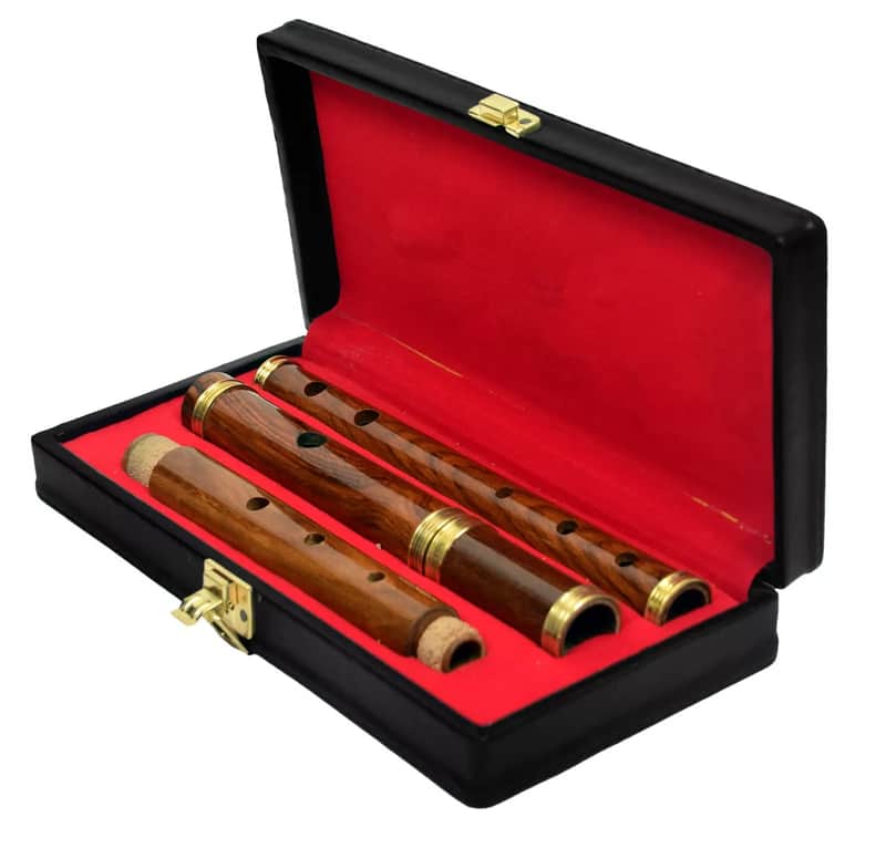 Professional Irish D Flute – 4-Piece Wooden Flute with Natural Finish & Free Case image 1