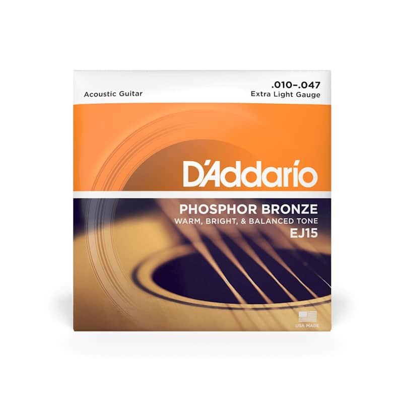 D'Addario EJ15 Extra Light Gauge Phosphor Bronze Strings 10-47 image 1
