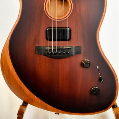 Fender American Acoustasonic Jazzmaster Bourbon Burst Acoustic Electric Guitar w/ Gig Bag image 3