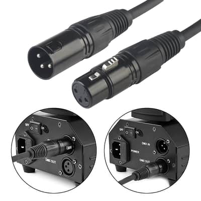 Dmx Terminator 3 Pin XLR Cables Male Female XLR Patch Cable, XLR Cable 10ft 3m Microphone Wire Extension Connectors, Light Dmx Cable with 3 Pin Connector for Stage Lights Dmx Signal Connection image 8