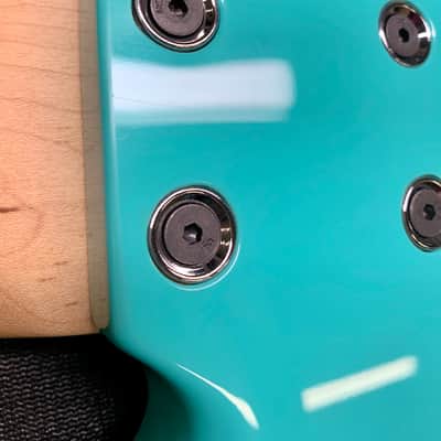 Roscoe Classic 5 String JJ Bass Seafoam Green Left Handed w/ Gig image 11