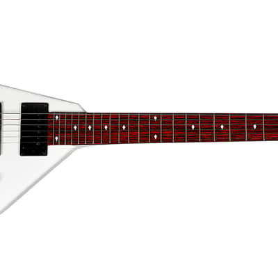 BootLegger Guitar Spade White Headless With Stiletto  Case and Flask image 2