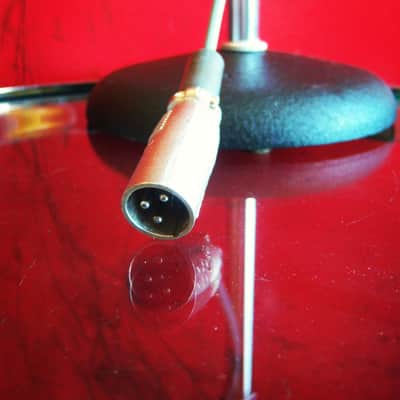 Vintage 1960's Olson M-102 dual crystal pill microphone w cable & Atlas stand RCA Calrad Monarch Lafayette Alrad image 9