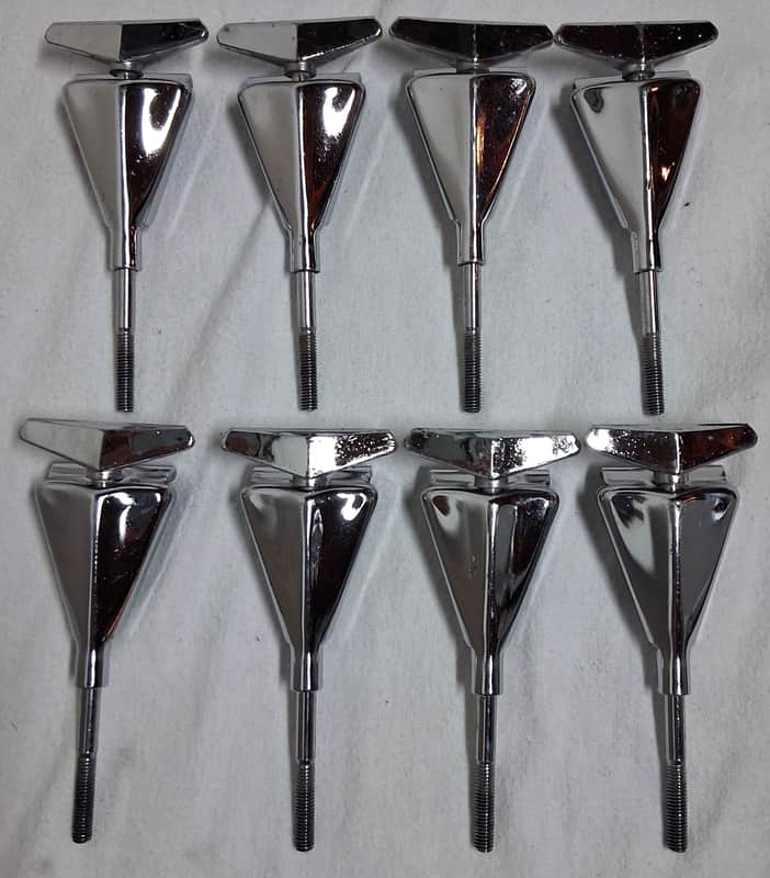 8 Vintage Pearl Bass Drum T-rods and Claws 1970s .. Hard to find image 1
