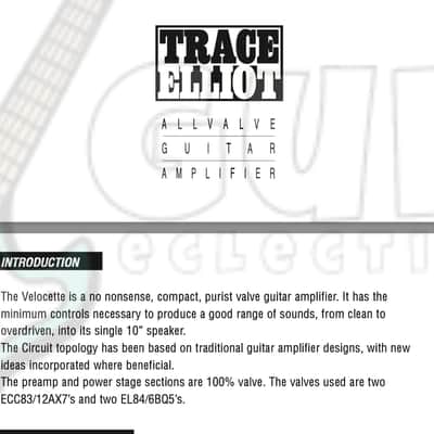 Trace Elliot VELOCETTE BOUTIQUE CUSTOM VALVE COMBO (GIBSON GOLDTONE)  *RARE BLUE TOLEX* image 10