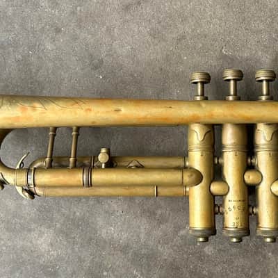 Buescher Model 232 “Aristocrat” Bb Trumpet 1930s - Raw Brass image 3