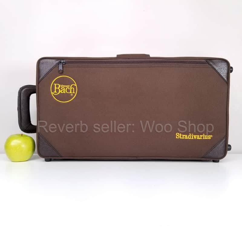 Vincent Bach Stradivarius Trumpet Brown Hard Case 1843 w/ Handles, Zipper Pouch image 1
