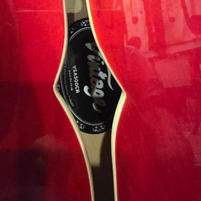 Vintage VSA500-CR Reissued Series Semi-Hollow 2010s Cherry Red image 7