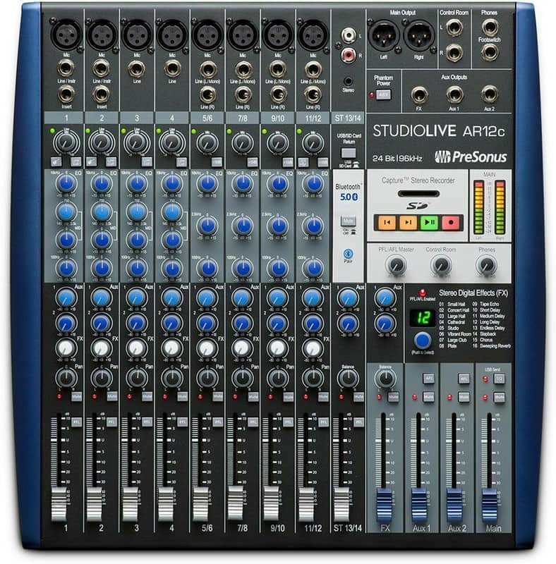 Presonus StudioLive AR12c 12 Channel USBC Compatible Audio Interface Mixer w/ SD Recorder image 1