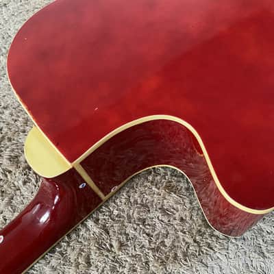 38 Inch Red Burst Acoustic Guitar, Plywood Top Body, Mahogany Neck image 9