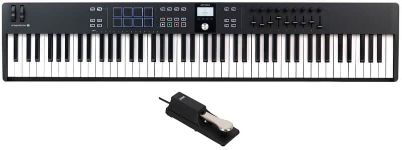 Arturia KEYLAB ESSENTIAL Mk3 88-Key Black Midi Keyboard Controller+Sustain Pedal image 1