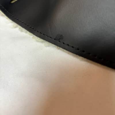 LM Fleece Sheepskin Black Leather BANJO Strap NEW - 2.5" wide image 10