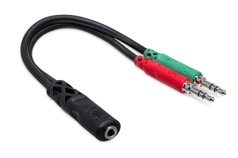 Hosa YMM-107 3.5mm TRRSF to Dual 3.5mm TRS Headset/Mic Breakout Cable image 1