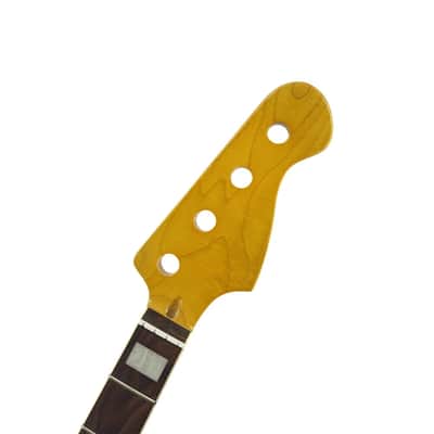 Full Scale 34" Bass Neck – Maple with Rosewood Fingerboard, 20 Jumbo Frets, Block Inlay, Bolt-On image 4